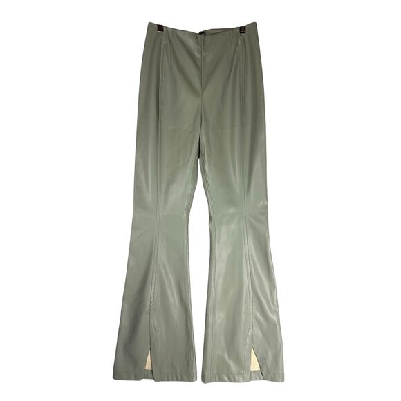 Free People Real Deal Split Hem Vegan Faux Leather Pant 25x32 Flared We The Free - Picture 1 of 12